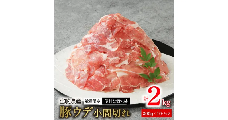 【ふるさと納税】〈数量限定・便利な個包装〉宮崎県産豚ウデ小間切れ 200g×10パック 計 2kg