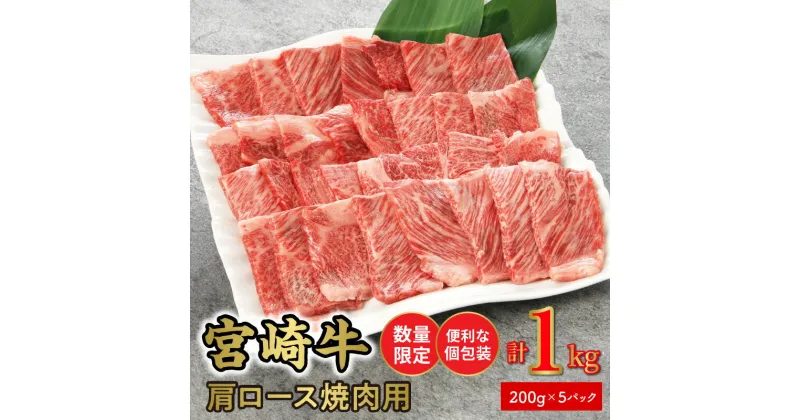 【ふるさと納税】数量限定 便利 個包装 宮崎牛肩ロース焼肉用 200g×5パック 計1kg