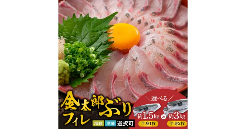 【ふるさと納税】宮崎産 新海屋 鰤屋金太郎 金太郎 ぶり フィレ 選べる内容量 約1.5kg 半身 1~2枚 冷蔵 ・ 冷凍 選択可