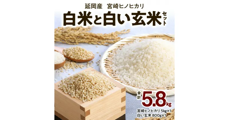 【ふるさと納税】宮崎ヒノヒカリ 延岡産 白米と白い玄米セット 合計5.8kg