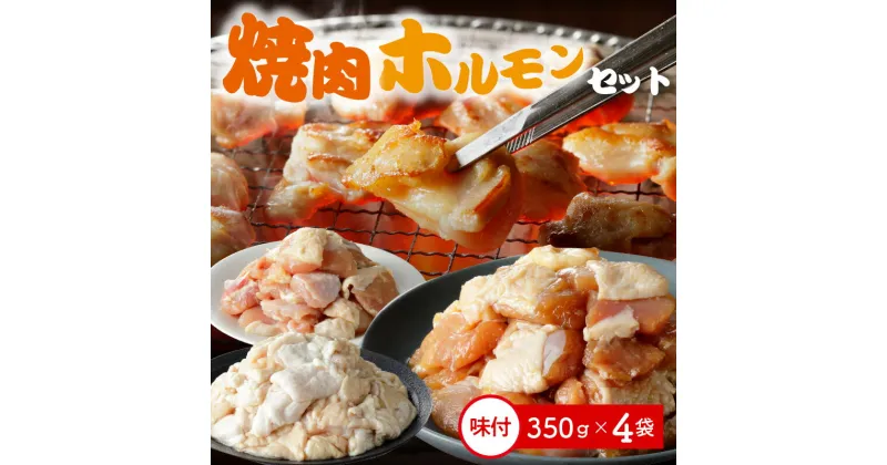 【ふるさと納税】豚 若鶏 焼肉 ホルモン セット 4袋 計1.4kg 味付 塩ホルモン おいしい 自家製塩ダレ 醤油ダレ ニンニク 中尾商店 バーベキュー おつまみ 最高の一品 BBQ お取り寄せグルメ 国産 JA 延岡産 冷凍 送料無料