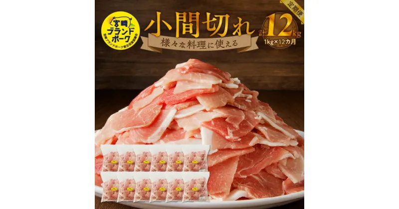 【ふるさと納税】豚肉 計12kg 小間切れ 定期便 12回 宮崎ブランドポーク 1kgを12カ月お届け フリーザーバッグ 豚 ブランド豚 小間 ジップ 宮崎県 延岡市 肉のマル誠 料理 炒めもの おかず 晩ごはん お弁当 お取り寄せ お取り寄せグルメ 肉 送料無料