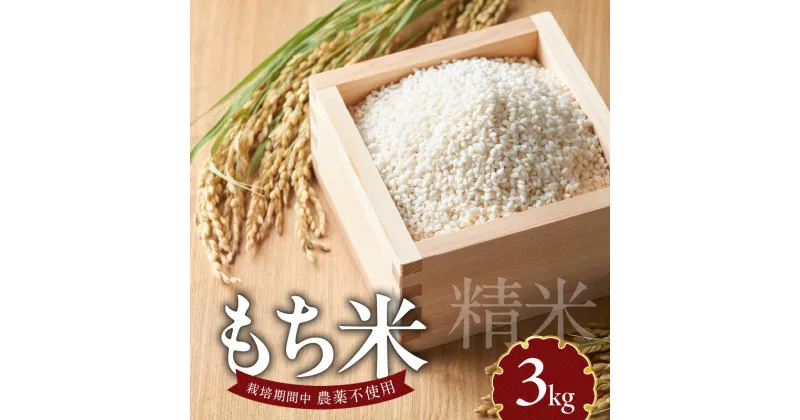 【ふるさと納税】もち米 3kg 自家生産 栽培期間中 農薬 不使用 自社生産 精米 食品 食べ物 お餅 お雑煮 おこわ だんご おはぎ 餅つき 赤飯 ちまき 炊き込みご飯 瀧本農産 お取り寄せ 宮崎県 延岡市 送料無料