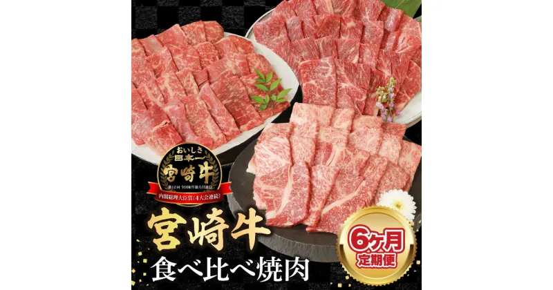 【ふるさと納税】【6ヶ月定期便】宮崎牛食べ比べ焼肉