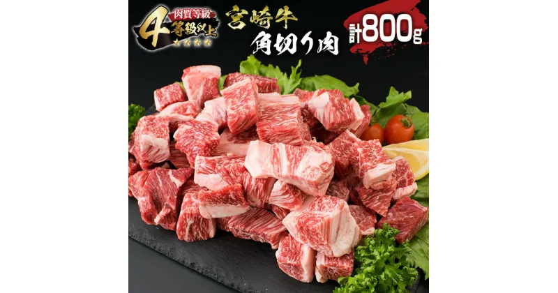 【ふるさと納税】＼煮込み料理におすすめ／ 宮崎牛 角切り肉 計800g 牛肉 黒毛和牛 国産 A4 A5 ブランド牛 ビーフ 食品 おかず ディナー 煮込み用 赤身肉 スネ ネック カレー シチュー 高級 贅沢 上質 ご褒美 記念日 お祝 人気 おすすめ お取り寄せ 宮崎県 日南市 送料無料