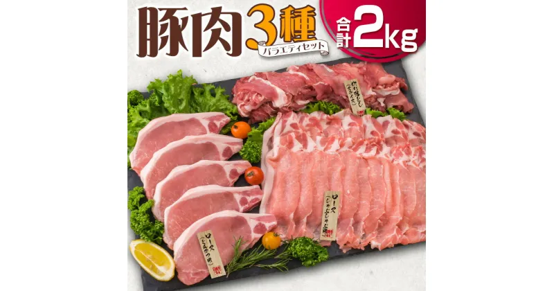 【ふるさと納税】豚肉 3種 バラエティ セット 合計2kg 国産 宮崎県産 ポーク 豚ロース 切り落とし スライス おかず お弁当 おつまみ 食品 グルメ しゃぶしゃぶ とんかつ用 万能食材 焼肉 詰め合わせ 小分け 人気 おすすめ お取り寄せ おすそ分け 日南市 ミヤチク 送料無料