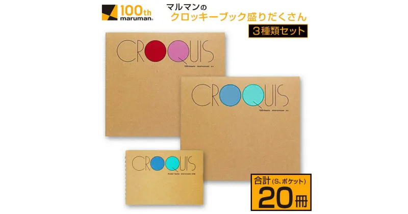 【ふるさと納税】マルマン クロッキーブック 3種類 セット 合計20冊 雑貨 文房具 画用紙 ノート スケッチブック デッサン お絵かき帳 メモ帳 自由帳 らくがき帳 キャンバス イラスト ポケットサイズ 色彩 絵画 画材 人気 定番 国産 日本製 宮崎県 日南市 送料無料