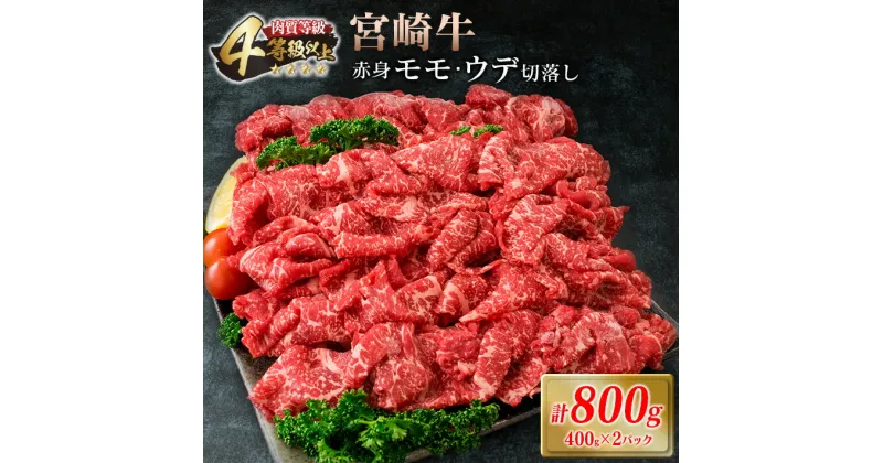 【ふるさと納税】宮崎牛 赤身 モモ ウデ 切落し セット 計800g 牛肉 ビーフ 黒毛和牛 国産 ブランド牛 食品 もも うで 切り落とし 高級 贅沢 ご褒美 お祝い 記念日 人気 おすすめ カレー シチュー ハヤシライス 牛丼 おかず 冷凍 お取り寄せ グルメ 宮崎県 日南市 送料無料