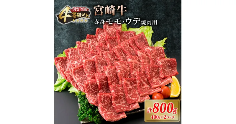 【ふるさと納税】宮崎牛 赤身 モモ ウデ 焼肉 セット 計800g 牛肉 ビーフ 黒毛和牛 国産 ブランド牛 赤身肉 おすすめ おもてなし BBQ バーベキュー グランピング 鉄板焼き ご褒美 お祝い 記念日 詰め合わせ お取り寄せ グルメ 4等級以上 A4ランク以上 宮崎県 日南市 送料無料