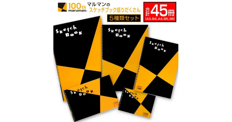 【ふるさと納税】マルマン スケッチブック 盛りだくさん 5種類 セット A3 B4 A4 B5 B6 合計45冊 雑貨 日用品 文房具 画用紙 ノート 国産 リング製本 キャンバス イラスト 文具 筆記用具 画材 事務用品 ビジネスノート スクラップブッキング おすすめ 宮崎県 日南市 送料無料