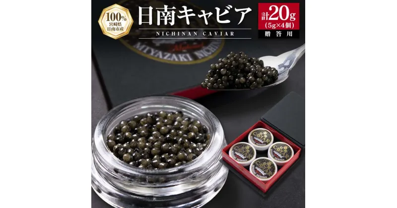 【ふるさと納税】日南CAVIAR キャビア 5g 4個 計20g 魚卵 魚介 国産 食品 加工品 高級食材 贅沢 三大珍味 黒いダイヤ おつまみ ご褒美 記念日 お祝い パーティー オードブル 個包装 ギフト 贈り物 贈答 プレゼント お取り寄せ グルメ おすすめ 水産物 宮崎県 送料無料