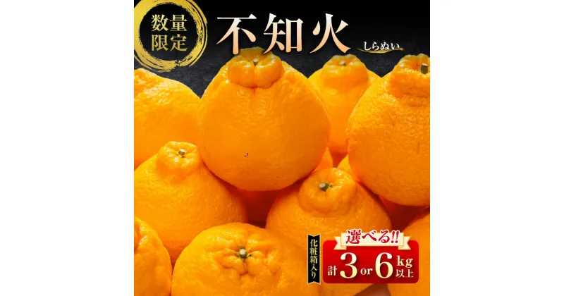 【ふるさと納税】≪内容量が選べる≫ 数量限定 不知火 3kg 6kg 黒箱 化粧箱入り 果物 フルーツ くだもの 先行予約 2025年 期間限定 デザート おやつ ジュース おすすめ 国産 食品 柑橘 みかん ギフト 贈り物 贈答 ご褒美 お祝い 記念日 産地直送 宮崎県 日南市 送料無料