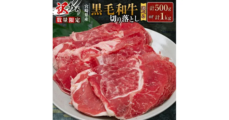 【ふるさと納税】訳あり 数量限定 宮崎県産 黒毛和牛 切り落とし 500g 1kg 牛肉 国産 おかず おつまみ 食品 グルメ しゃぶしゃぶ すき焼き ビーフ カレー シチュー 焼肉 炒め物 牛丼 真空パック ご家庭用 人気 おすすめ おすそ分け お取り寄せ 宮崎県 日南市 送料無料