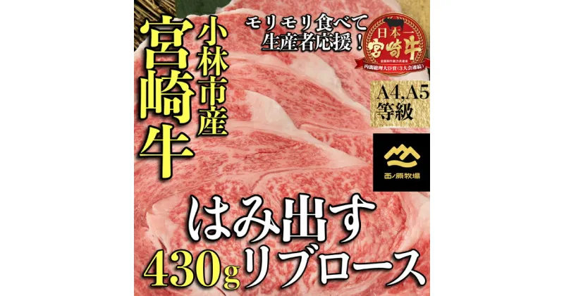 【ふるさと納税】【西ノ原牧場直送】A4等級以上小林市産宮崎牛はみ出すリブロース