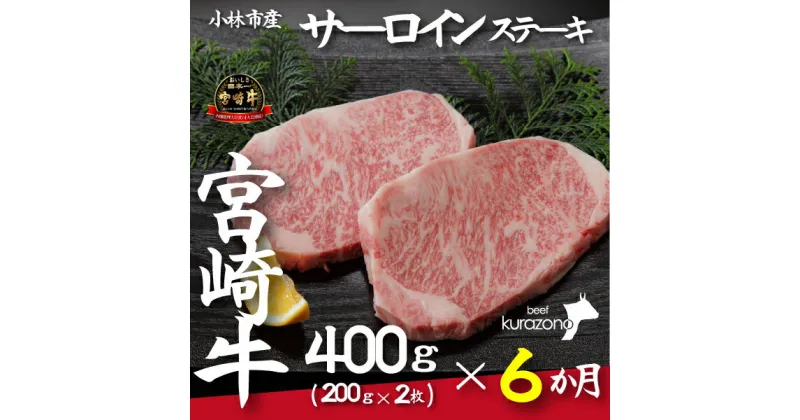 【ふるさと納税】【定期便・全6回】小林市産宮崎牛特選サーロインステーキ（200g×2枚×6ヶ月）