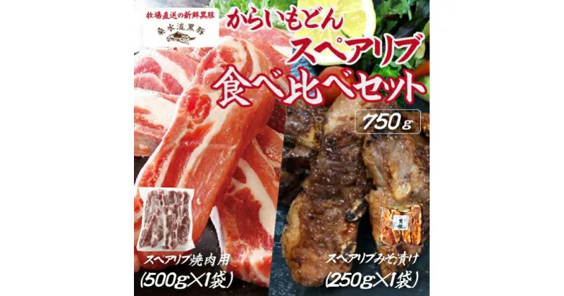 【ふるさと納税】【牧場直送の新鮮黒豚】桑水流黒豚からいもどんスペアリブ食べ比べセット