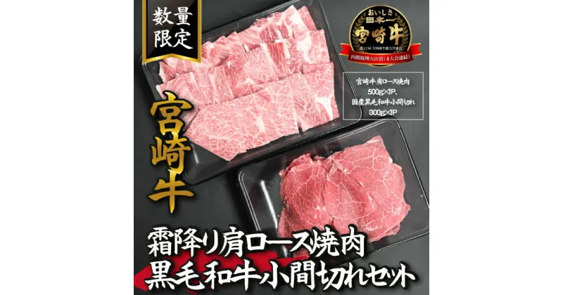 【ふるさと納税】【特別提供品】宮崎牛霜降り肩ロース焼肉と黒毛和牛小間切れセット