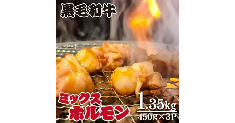 【ふるさと納税】黒毛和牛 ミックスホルモン 450g×3P（牛肉 黒毛和牛 和牛 ホルモン 焼肉 BBQ 人気）