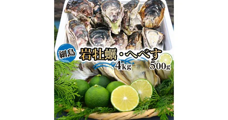 【ふるさと納税】【期間限定発送】岩牡蠣 殻付き 細島 岩ガキ 約4kg 日向特産 へべす 500g セット [道の駅日向 宮崎県 日向市 452060569] いわがき 岩がき 牡蠣 日豊海岸 濃厚 クリーミー