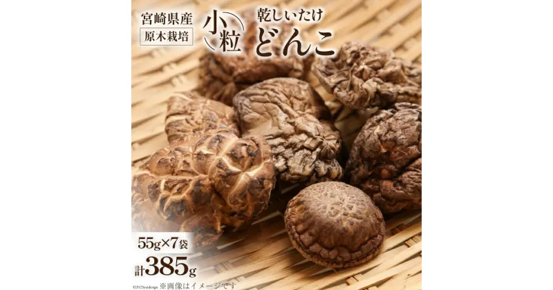 【ふるさと納税】宮崎県産 原木栽培 乾しいたけ 小粒どんこ(55g×7袋)計385g [本吉 宮崎県 日向市 452060110]