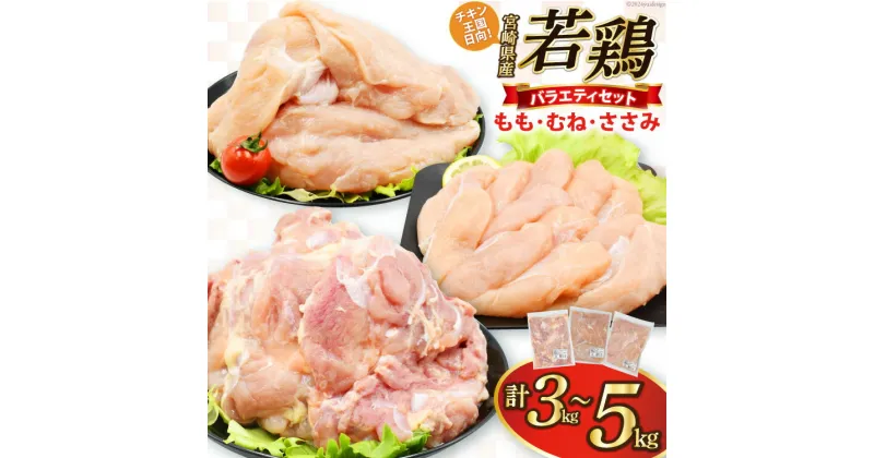 【ふるさと納税】ももむねささみ 3kg・5kg セット レビューキャンペーン 小分け 宮崎県産若鶏[アイフーズ 宮崎県 日向市 452061017] 冷凍 セット もも肉 モモ肉 むね肉 ムネ肉 ささみ ササミ むね もも 鶏 鶏肉 バラエティ 日向坂 日向坂46駅記念