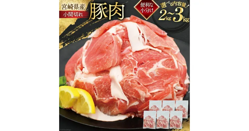 【ふるさと納税】日ハムおすすめ レビューキャンペーン 選べる 内容量 小分け 宮崎県産 豚肉 小間切れ 2kg ～ 3kg [日本ハムマーケティング 宮崎県 日向市 452060683] 冷凍 豚 小間 豚コマ 日向坂 日向坂46駅記念