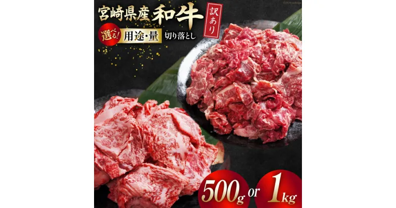 【ふるさと納税】選べる 用途 内容量 牛肉 訳あり 宮崎県産 和牛 切り落とし 焼肉用 500g or 1kg [ウィズ・クリエイティブ 宮崎県 日向市 452061061] 冷凍 数量限定 不揃い 牛 和牛 黒毛和牛