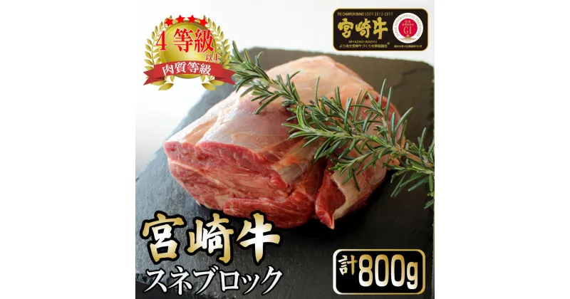 【ふるさと納税】＜宮崎牛＞ スネブロック (800g) 美味しい牛肉をご家庭で【KU045】