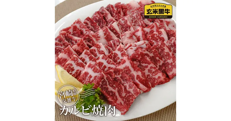 【ふるさと納税】宮崎県産『玄米黒牛』カルビ焼肉600g（200g×3）〈1.4-12〉国産 牛肉 ふるさと納税 焼肉 BBQ 送料無料