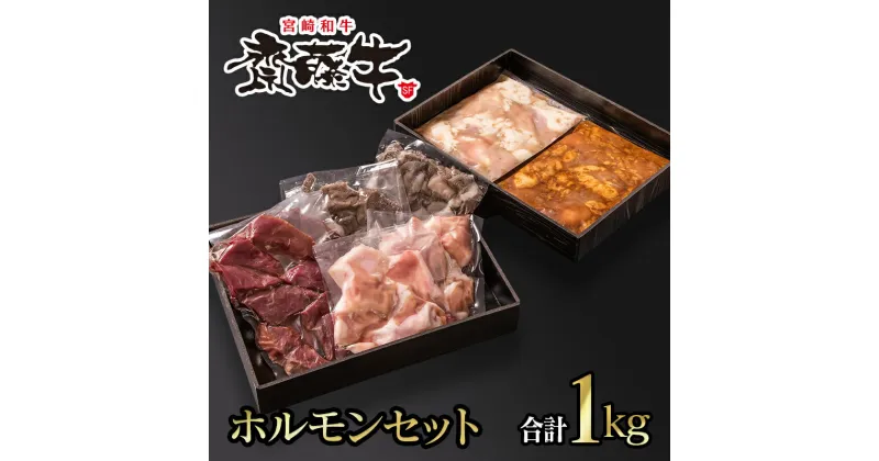 【ふるさと納税】宮崎和牛 齋藤牛 ホルモンセット（4種×8P)合計1kg 国産 牛肉 ふるさと納税 焼肉