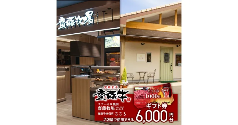 【ふるさと納税】サイトーファーム「ギフト券」宮崎県西都市「齋藤牛」（1,000円×6枚セット）