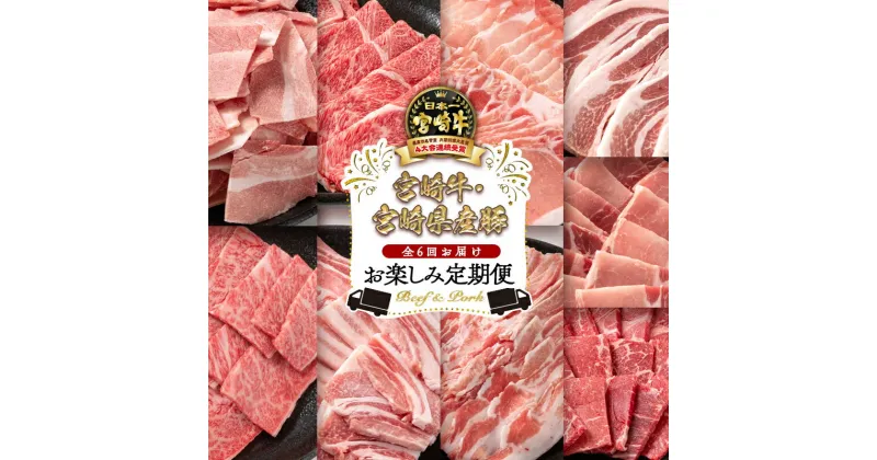 【ふるさと納税】『定期便』6ヶ月「宮崎牛」「宮崎県産豚肉」Cコース ＜7-7＞ふるさと納税 宮崎牛 すき焼き しゃぶしゃぶ 焼肉 黒毛和牛 定期便 お楽しみ 宮崎県 豚肉 西都市 化粧箱 とんかつ こま切れ 切り落とし 牛 肉 牛肉 国産 数量限定 ミヤチク