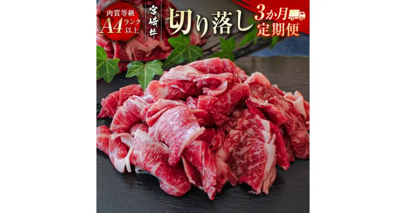 【ふるさと納税】『定期便』「宮崎牛」切り落とし600g×「3ヶ月」小分け 黒毛和牛 牛 肉 牛肉 国産 ふるさと納税 黒毛和牛 数量限定 W