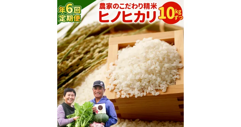 【ふるさと納税】【定期便 年6回】農家のこだわり 精米 ヒノヒカリ 10kg×6回 合計60kg お米 国産 宮崎県 九州 送料無料