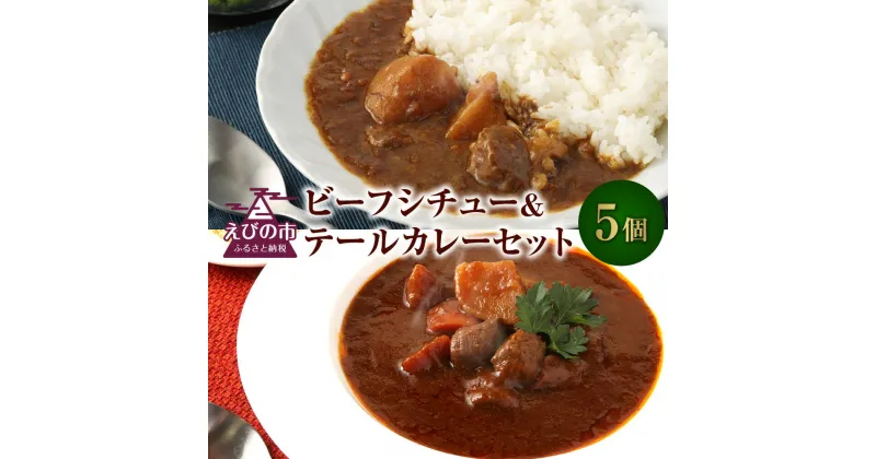 【ふるさと納税】牛肉 えびの高原 ビーフシチュー＆テールカレーセット 5パック 合計870g ビーフシチュー（170g×3パック） 牛テールカレー（180g×2）お肉 肉 惣菜 温めるだけ パック 成長ホルモン不使用 レンジ対応 送料無料 お手軽 時短 レビューキャンペーン対象返礼品