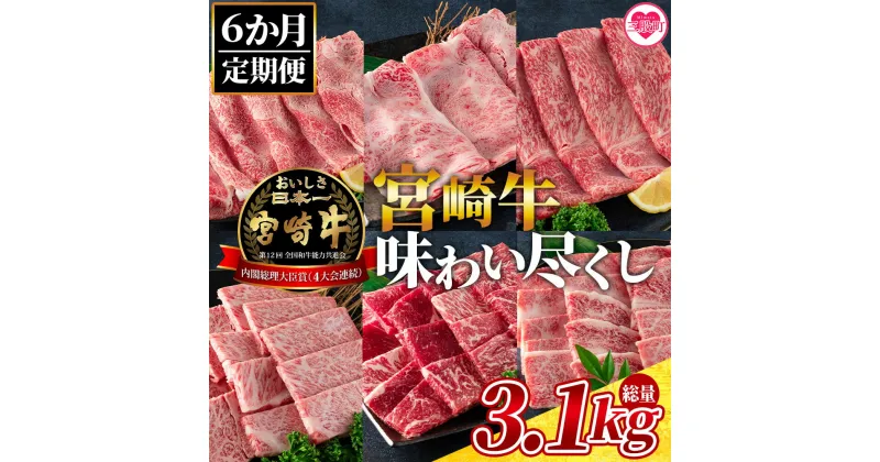 【ふるさと納税】＜【6ヶ月定期便】総重量3.1kgの宮崎牛味わい尽くし＞宮崎牛 牛モモ モモ 牛バラ バラ ウデ 肩 肩ロース 牛肩ロース モモ ロース スライス 肉 すき焼き しゃぶしゃぶ 焼肉 焼き肉 ジューシー 鍋 バーベキュー BBQ 食べ比べ 国産【MI076-my】【ミヤチク】