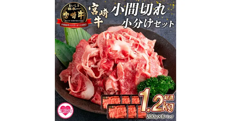 【ふるさと納税】＜宮崎牛切り落とし小分けセット (総量1.2kg)＞ 200g×6P 小間切れ こま切れ お肉 牛肉 ビーフ 炒め物 煮物【MI112-mk】【まきの屋】