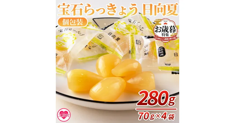 【ふるさと納税】＜宝石らっきょう 日向夏(個包装セット) 280g(70g×4袋)＞らつきょう ラッキョウ 辣韭 おつまみ 肴 ご飯のおとも おやつ 間食 野菜 旬 漬物 国産 宮崎県産 九州産 小分け 個包装 ギフト gift プレゼント【MI153-hd】【原田青果】