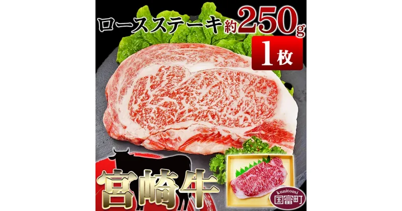 【ふるさと納税】牛肉 ＜宮崎牛ロースステーキ約250g＞※入金確認後、翌月末迄に順次出荷します。国産 上質 和牛 黒毛和牛 お祝い ロース 宮崎県産 式部の里 宮崎県 国富町 0145_sb 【冷凍】