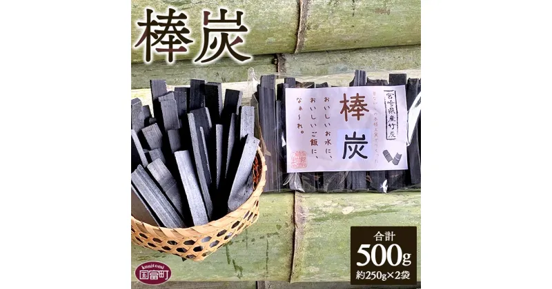 【ふるさと納税】＜棒炭 合計500g（約250g×2袋）＞※入金確認後、翌月末迄に順次出荷します。 訳あり 規格外 竹 孟宗竹 竹炭 天然素材 料理 ミネラルウォーター 炊飯 揚げ物 国産 有限会社竹炭の里 宮崎県 国富町 0529_ta【常温】