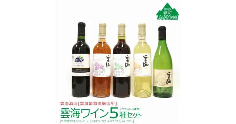 【ふるさと納税】雲海葡萄酒醸造所 ワインセット5種 国産100％ 赤 白 飲み比べ