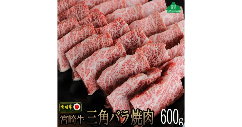 【ふるさと納税】宮崎牛三角バラ焼肉600g 牛肉 トロばら 大トロ カルビ 真空 冷凍 内閣総理大臣賞受賞 宮崎県産 送料無料