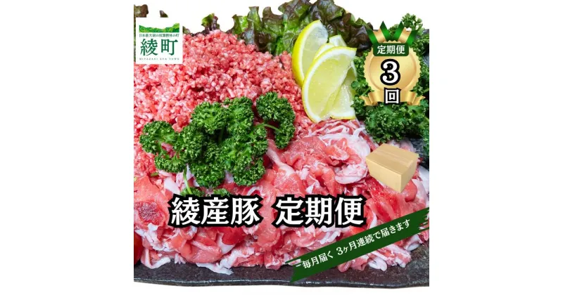 【ふるさと納税】綾町産 豚こま＆ミンチ1.5kg【全3回定期便】（0023-007）