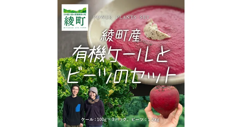 【ふるさと納税】綾町産有機ケール 300g＆ビーツ 1.2kg[おすすめレシピ付き] 有機栽培 栄養 化学肥料不使用 送料無料