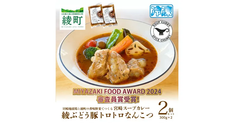 【ふるさと納税】宮崎スープカレー　綾ぶどう豚トロトロなんこつ（2個） 希少 軟骨 豚肉 簡単調理 お取り寄せ グルメ レトルト 加工品 惣菜 冷凍