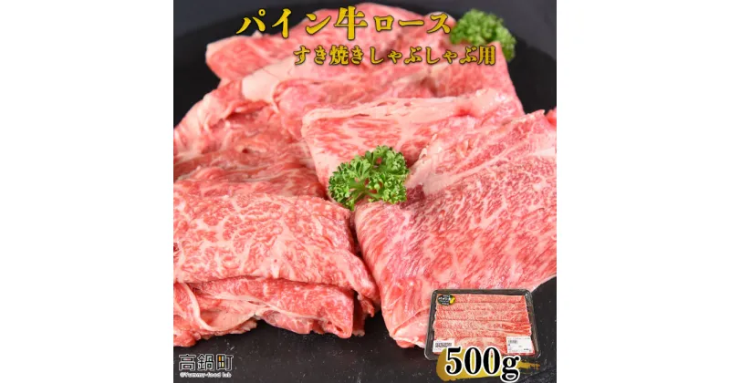 【ふるさと納税】＜パイン牛ロースすき焼きしゃぶしゃぶ用　500g＞※入金確認後、翌月末迄に順次出荷します。 宮崎県産黒毛和牛 牛肉 ブランド牛 株式会社ユウエス 宮崎県 特産品 高鍋町 【冷凍】