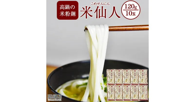 【ふるさと納税】＜高鍋の米粉麺「米仙人」 120g×10玉＞ ※入金確認後、翌月末迄に順次出荷します。 コメ こめ 米粉 麺 うどん パスタ アレンジ 健康 ヘルシー ダイエット グルテンフリー ノンアレルギー 低GI 宮崎県 高鍋町 徳丸農園【冷蔵】