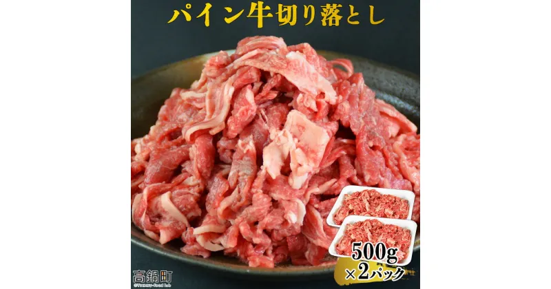 【ふるさと納税】＜パイン牛切り落とし　500g×2＞※入金確認後、翌月末迄に順次出荷します。 宮崎県産黒毛和牛 牛肉 ブランド牛 株式会社ユウエス 宮崎県 特産品 高鍋町 【冷凍】