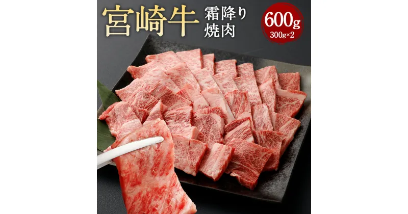 【ふるさと納税】＜霜降り焼肉 300g×2＞翌月末迄に順次出荷 宮崎牛 霜降り 牛肩ロース ロース 焼肉用 焼肉 BBQ バーベキュー 牛 お肉 牛肉 黒毛和牛 和牛 九州 国産 冷凍 宮崎県 高鍋町 送料無料