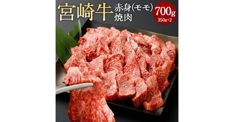 【ふるさと納税】＜赤身（モモ）焼肉 350g×2＞翌月末迄に順次出荷 宮崎牛 赤身 モモ肉 焼肉用 焼肉 BBQ バーベキュー 牛 お肉 牛肉 黒毛和牛 和牛 九州 国産 冷凍 宮崎県 高鍋町 送料無料